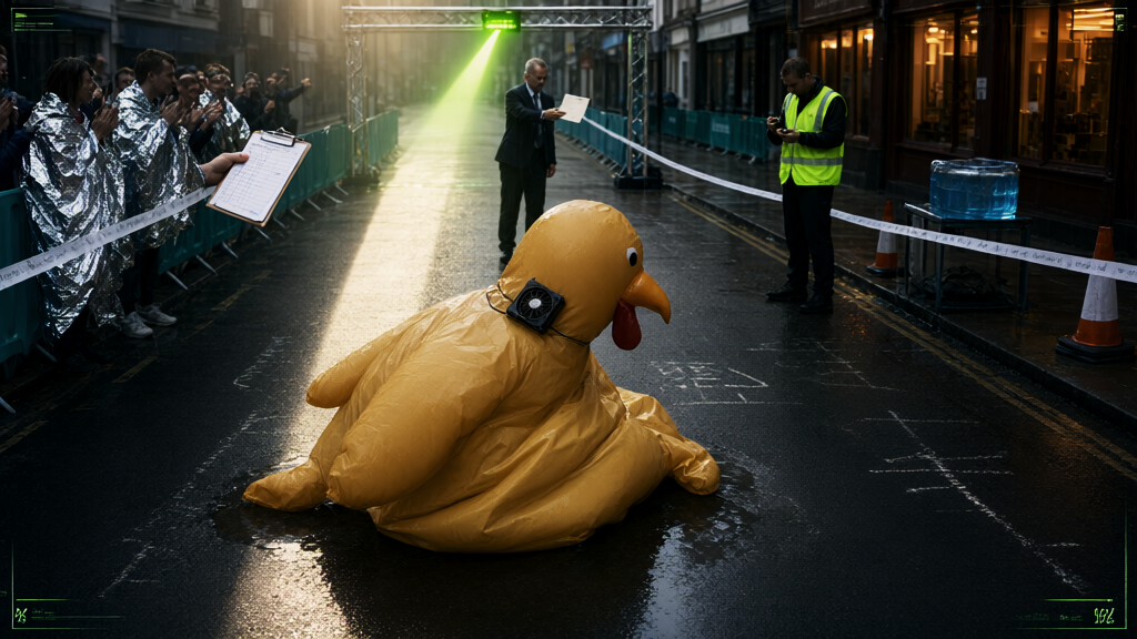 A man ran 26.2 miles in a giant inflatable chicken costume; he broke a Guinness World Record while raisin - The Times of India